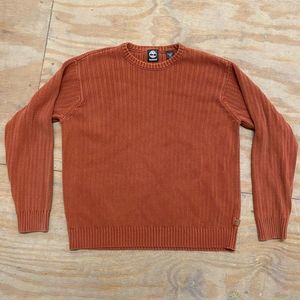 Timberland Burnt Orange Ribbed Cotton Sweater Size Large